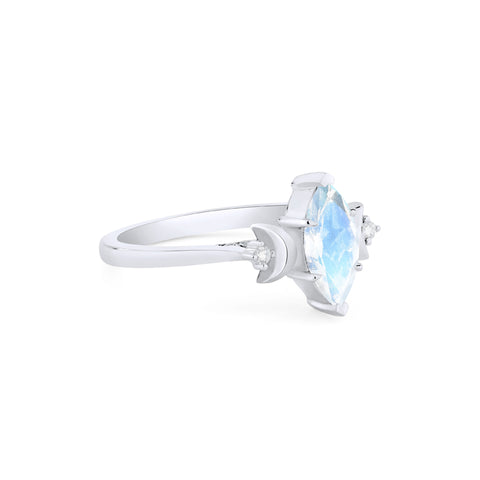 [Cressida] Moon Goddess Marquise Cut Ring in Moonstone Women's Ring michelliafinejewelry   