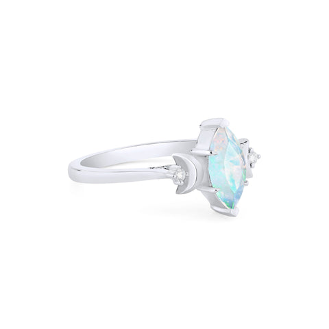 [Cressida] Moon Goddess Marquise Cut Ring in Opal Women's Ring michelliafinejewelry   