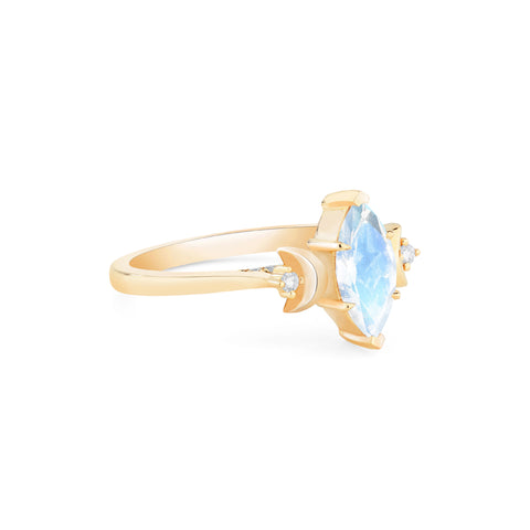 [Cressida] Moon Goddess Marquise Cut Ring in Moonstone Women's Ring michelliafinejewelry   