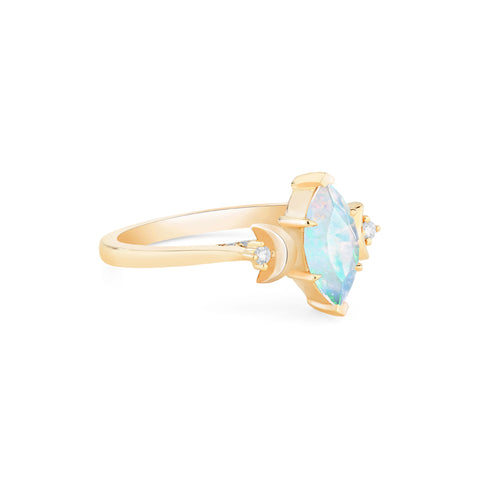 [Cressida] Moon Goddess Marquise Cut Ring in Opal Women's Ring michelliafinejewelry   