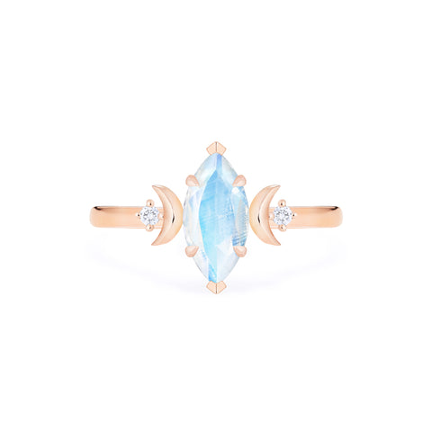 [Cressida] Moon Goddess Marquise Cut Ring in Moonstone Women's Ring michelliafinejewelry   