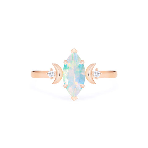 [Cressida] Moon Goddess Marquise Cut Ring in Opal Women's Ring michelliafinejewelry   