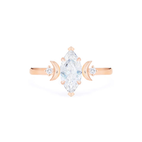 [Cressida] Moon Goddess Marquise Engagement Ring in Diamond / Moissanite Women's Ring michelliafinejewelry   
