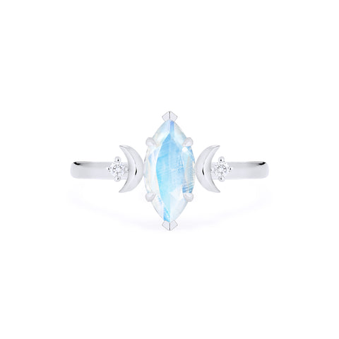 [Cressida] Moon Goddess Marquise Cut Ring in Moonstone Women's Ring michelliafinejewelry   
