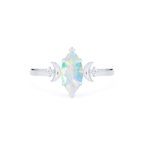 [Cressida] Moon Goddess Marquise Cut Ring in Opal Women's Ring michelliafinejewelry   