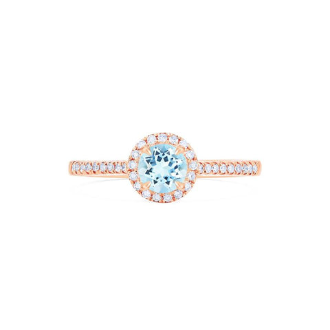 [Nova] Petite Halo Diamond Ring in Aquamarine Women's Ring michelliafinejewelry   
