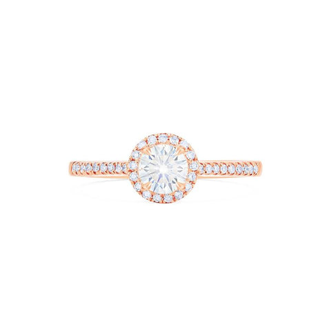 [Nova] Classic Halo Diamond Engagement Ring in Diamond / Moissanite Women's Ring michelliafinejewelry   
