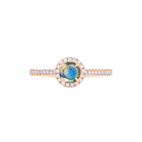 [Nova] Petite Halo Diamond Ring in Labradorite Women's Ring michelliafinejewelry   