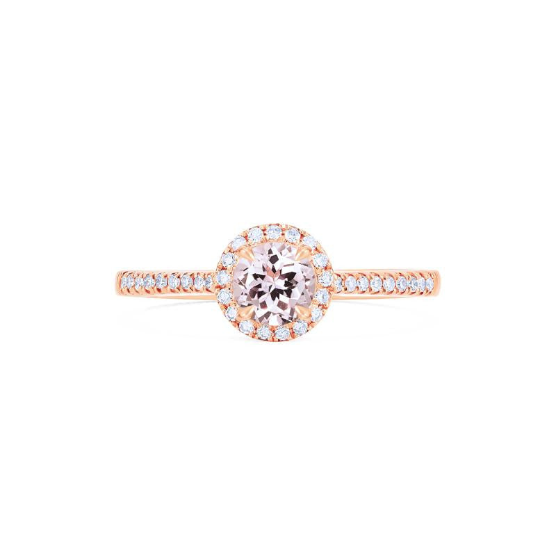 [Nova] Petite Halo Diamond Ring in Morganite Women's Ring michelliafinejewelry   