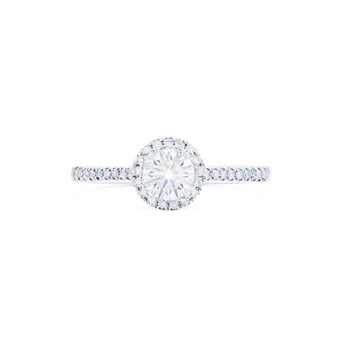 [Nova] Classic Halo Diamond Engagement Ring in Diamond / Moissanite Women's Ring michelliafinejewelry   
