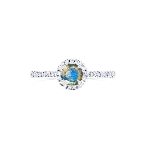 [Nova] Petite Halo Diamond Ring in Labradorite Women's Ring michelliafinejewelry   