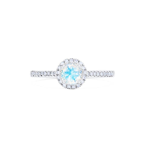 [Nova] Petite Halo Diamond Ring in Moonstone Women's Ring michelliafinejewelry   