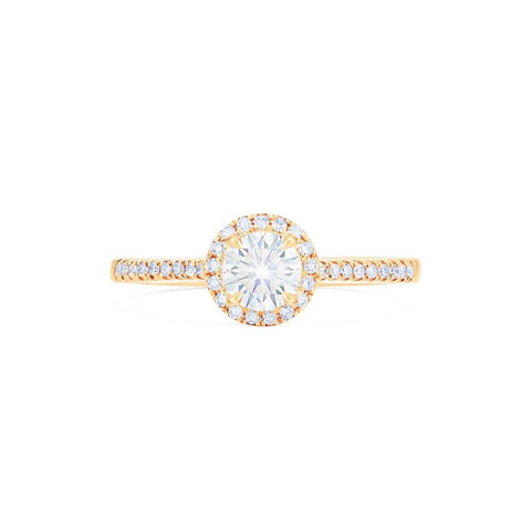 [Nova] Classic Halo Diamond Engagement Ring in Diamond / Moissanite Women's Ring michelliafinejewelry   