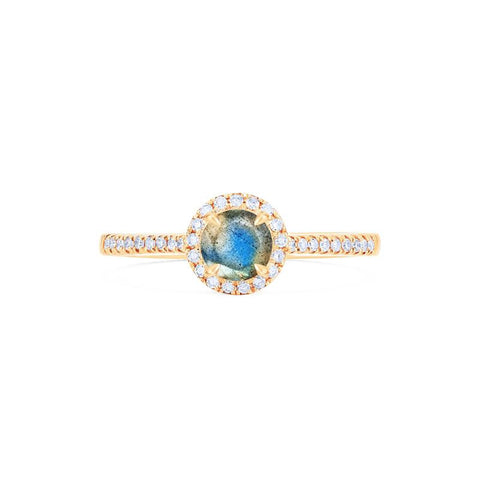 [Nova] Petite Halo Diamond Ring in Labradorite Women's Ring michelliafinejewelry   