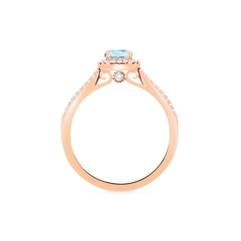 [Nova] Petite Halo Diamond Ring in Aquamarine Women's Ring michelliafinejewelry   