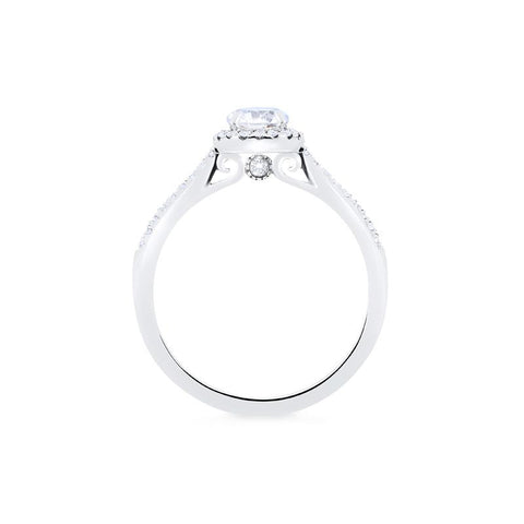 [Nova] Classic Halo Diamond Engagement Ring in Diamond / Moissanite Women's Ring michelliafinejewelry   
