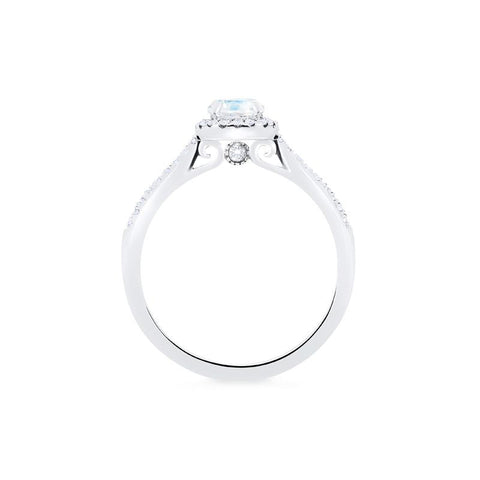 [Nova] Petite Halo Diamond Ring in Moonstone Women's Ring michelliafinejewelry   