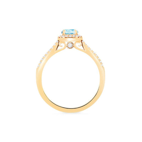 [Nova] Petite Halo Diamond Ring in Aquamarine Women's Ring michelliafinejewelry   