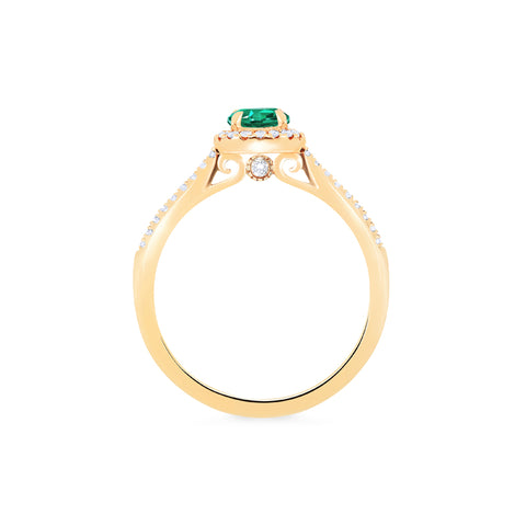 [Nova] Petite Halo Diamond Ring in Lab Emerald Women's Ring michelliafinejewelry   