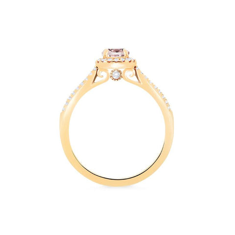 [Nova] Petite Halo Diamond Ring in Morganite Women's Ring michelliafinejewelry   