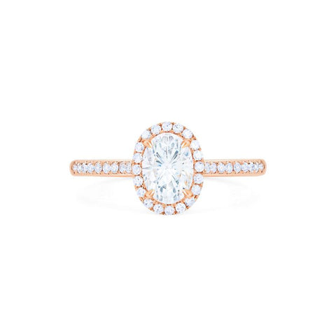 [Lenora] Classic Oval Halo Diamond Engagement Ring in Diamond / Moissanite Women's Ring michelliafinejewelry   