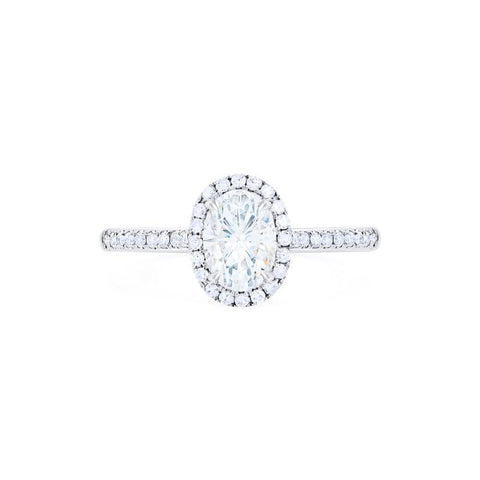[Lenora] Classic Oval Halo Diamond Engagement Ring in Diamond / Moissanite Women's Ring michelliafinejewelry   