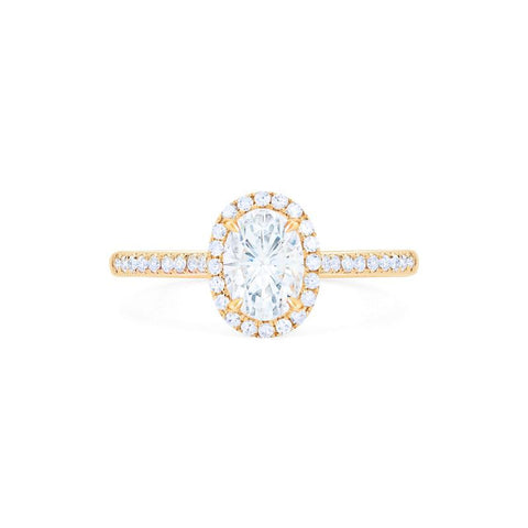 [Lenora] Classic Oval Halo Diamond Engagement Ring in Diamond / Moissanite Women's Ring michelliafinejewelry   
