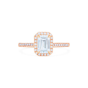 [Kimberly] Ready-to-Ship Halo Diamond Emerald Cut Ring in Moissanite Women's Ring michelliafinejewelry   