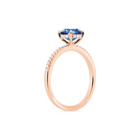 [Celia] Modern Classic Solitaire Ring in Lab Blue Sapphire Women's Ring michelliafinejewelry   