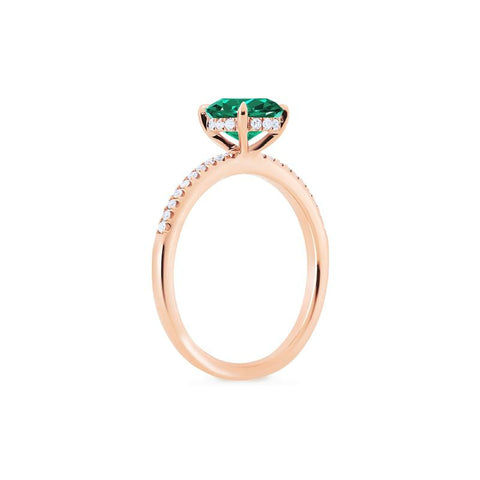 [Celia] Modern Classic Solitaire Ring in Lab Emerald Women's Ring michelliafinejewelry   