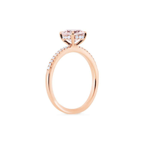 [Celia] Modern Classic Solitaire Ring in Morganite Women's Ring michelliafinejewelry   