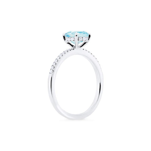 [Celia] Modern Classic Solitaire Ring in Aquamarine Women's Ring michelliafinejewelry   