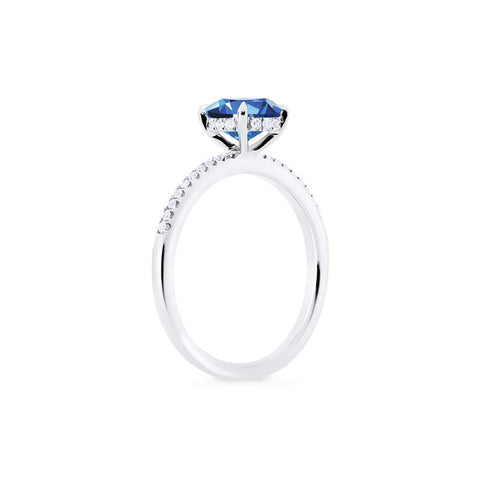 [Celia] Modern Classic Solitaire Ring in Lab Blue Sapphire Women's Ring michelliafinejewelry   