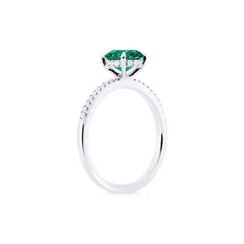 [Celia] Modern Classic Solitaire Ring in Lab Emerald Women's Ring michelliafinejewelry   