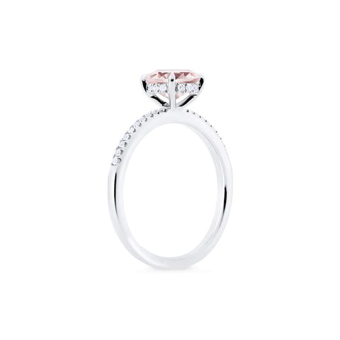 [Celia] Modern Classic Solitaire Ring in Morganite Women's Ring michelliafinejewelry   