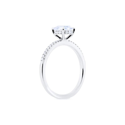 [Celia] Modern Classic Hidden Halo Solitaire Engagement Ring in Diamond / Moissanite Women's Ring michelliafinejewelry   