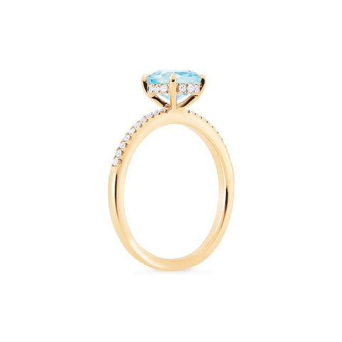 [Celia] Modern Classic Solitaire Ring in Aquamarine Women's Ring michelliafinejewelry   