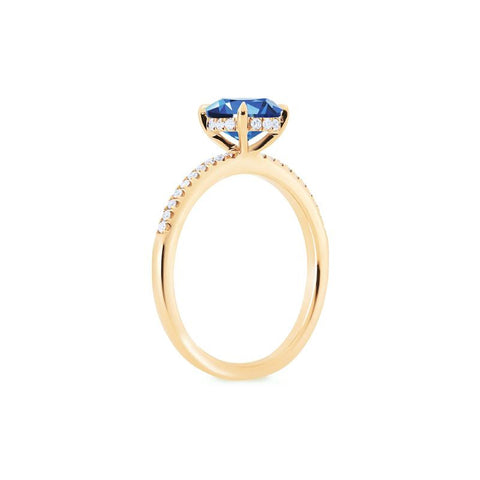 [Celia] Modern Classic Solitaire Ring in Lab Blue Sapphire Women's Ring michelliafinejewelry   