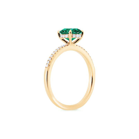 [Celia] Modern Classic Solitaire Ring in Lab Emerald Women's Ring michelliafinejewelry   