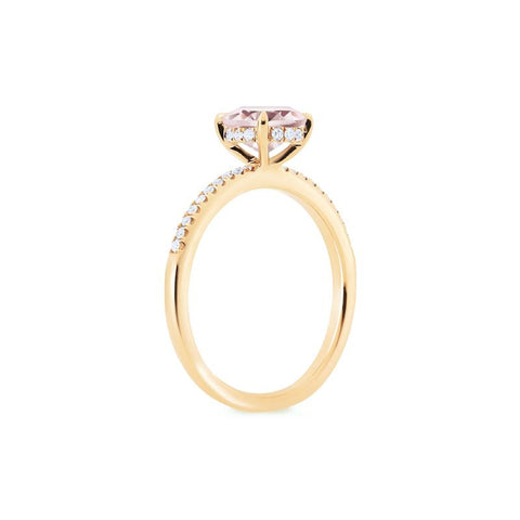 [Celia] Modern Classic Solitaire Ring in Morganite Women's Ring michelliafinejewelry   