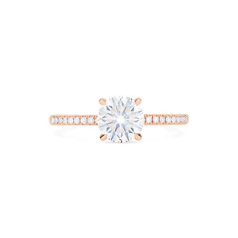 [Celia] Modern Classic Hidden Halo Solitaire Engagement Ring in Diamond / Moissanite Women's Ring michelliafinejewelry   