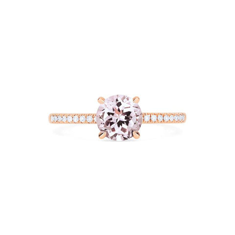 [Celia] Modern Classic Solitaire Ring in Morganite Women's Ring michelliafinejewelry   