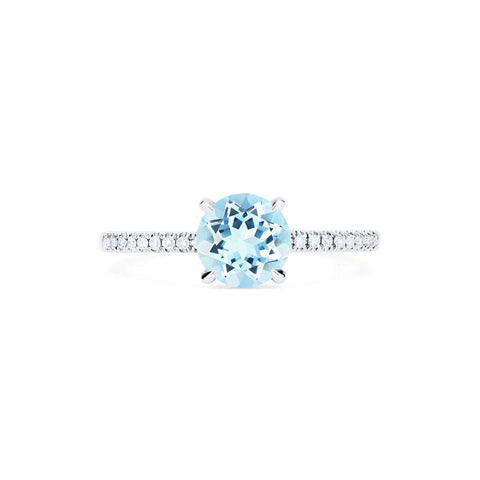 [Celia] Modern Classic Solitaire Ring in Aquamarine Women's Ring michelliafinejewelry   