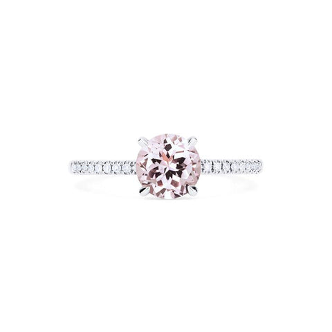 [Celia] Modern Classic Solitaire Ring in Morganite Women's Ring michelliafinejewelry   