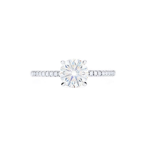 [Celia] Modern Classic Hidden Halo Solitaire Engagement Ring in Diamond / Moissanite Women's Ring michelliafinejewelry   