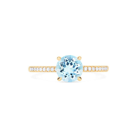 [Celia] Modern Classic Solitaire Ring in Aquamarine Women's Ring michelliafinejewelry   
