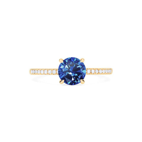 [Celia] Modern Classic Solitaire Ring in Lab Blue Sapphire Women's Ring michelliafinejewelry   