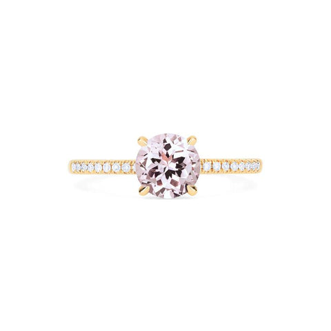 [Celia] Modern Classic Solitaire Ring in Morganite Women's Ring michelliafinejewelry   