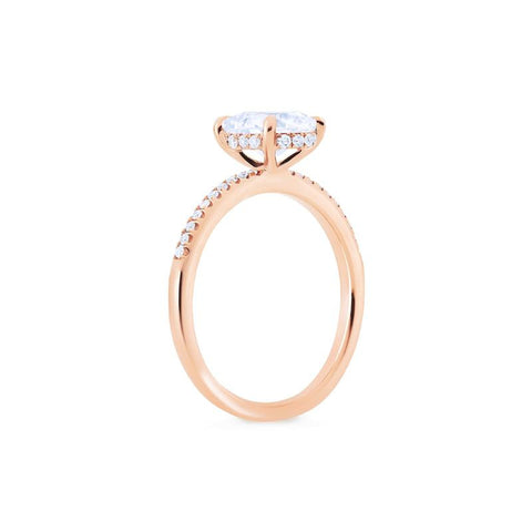 [Elaine] Classic Oval Solitaire Engagement Ring with Hidden Halo in Diamond / Moissanite Women's Ring michelliafinejewelry   