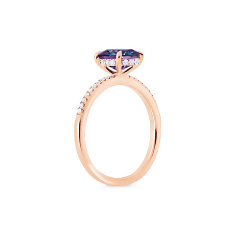 [Elaine] Modern Classic Oval Solitaire Ring in Lab Alexandrite Women's Ring michelliafinejewelry   